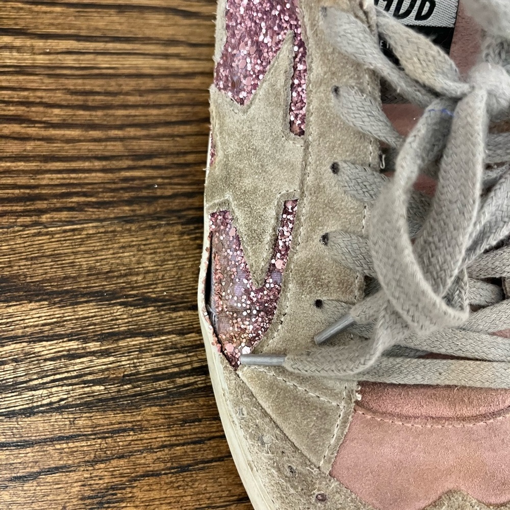 Pink sparkle mid star golden goose deluxe brand